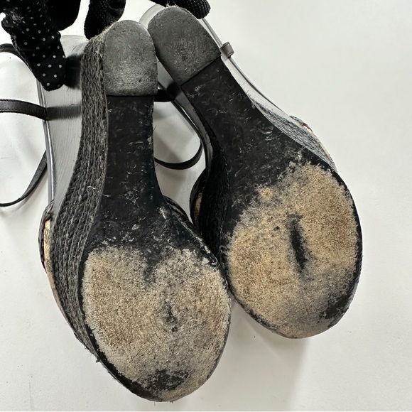 Burberry  Nova Check Tassel Wedges Dark Brown ladies Size 8 - Picture 9 of 11